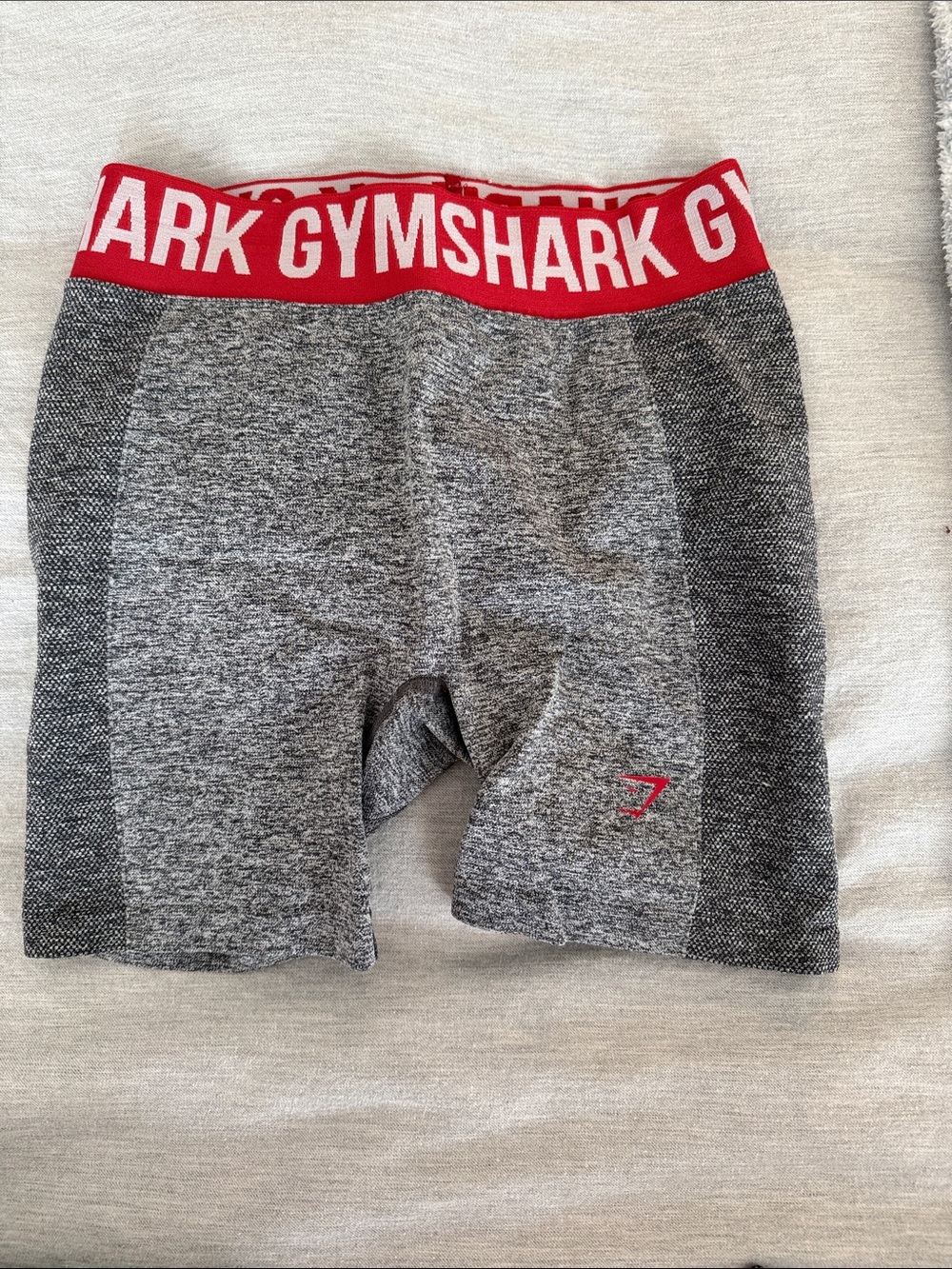 Gymshark Grey Shorts with Red Branded Waistband